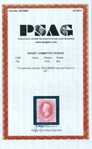 EDW1949SELL : USA 1875 Sc #166 Mint regummed Well centered PSAG Cert Cat $2,250.