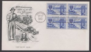 UNITED STATES USA - 1952 100th ANNIV.  AMERICAN SOCIETY OF CIVIL ENGINEERS - FDC