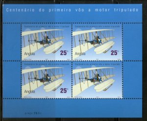 Angola 2003 Powered Flight Centenary Aeroplane Aviation Sc 1241 M/s MNH # 5198