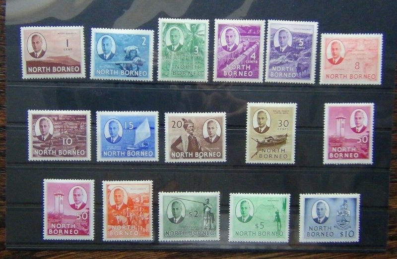 North Borneo 1950 - 1952 set to $5 MM SG356 - SG370