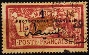 Morocco(French). 1914 1p on 1f  S.G.54 Fine Used