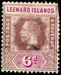 LEEWARD ISLANDS SG72, 6d Dull & Bright Purple, USED. Cat £35. 