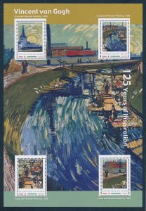 [110412] Niger 2013 Art Van Gogh Canal with Women Washing Sheet MNH