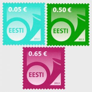 2013 Estonia Definitive - Posthorn  (3)  (Scott 719-21) MNH