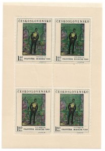 1970 Czechoslovakia 1713 Walk by Night by Frantisek Hudecek MNH Sheet of 4