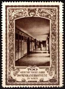 1927 Austria Poster Stamp Seven Hundred Years Dominican Convent in Vienna