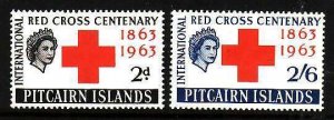 Pitcairn Is.-Sc#36-7- id11-Unused NH Omnibus-set-Red Cross-1963-