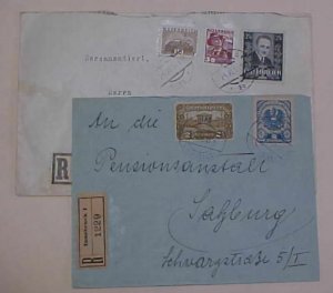 AUSTRIA  2 REGISTERED COVERS #375 WIEN & #220 INNSBRUCK 1921