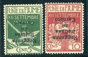 Fiume - Regency of Carnaro Cent. 5 and 10 varieties