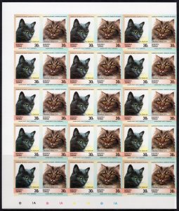 Tuvalu Nanumea 1985 Sc#29/32 CATS Block of 15 Sets IMPERFORATED MNH