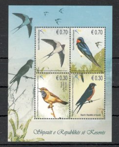 KOSOVO - MNH BLOCK - FAUNA, BIRDS -  2010.