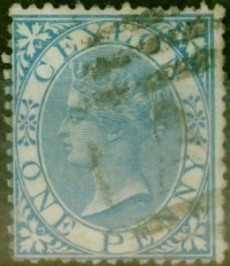Ceylon 1868 3d Blue SG61 Fine Used
