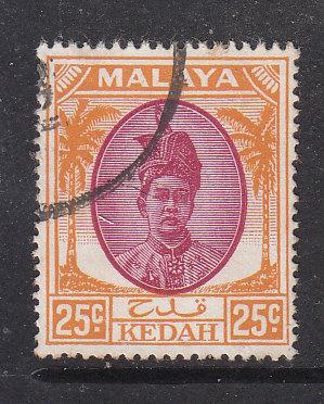 Malaya Kedah 1950 Sc 74 25c Used