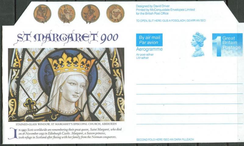 Great Britain-Scotland Aerogramme St.Margaret  APS97 (1) Mint