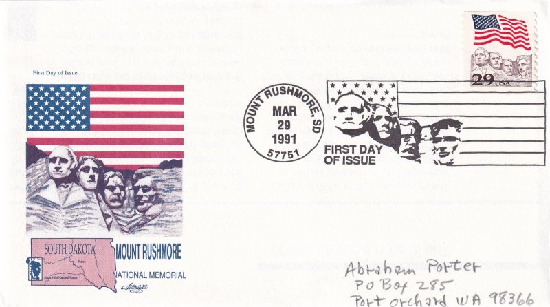 1991, Mt. Rushmore National Park, Art Master, FDC (E15014)