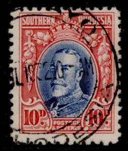 SOUTHERN RHODESIA GV SG22a, 10d blue & scarlet, FINE USED. Cat £15. PERF 11