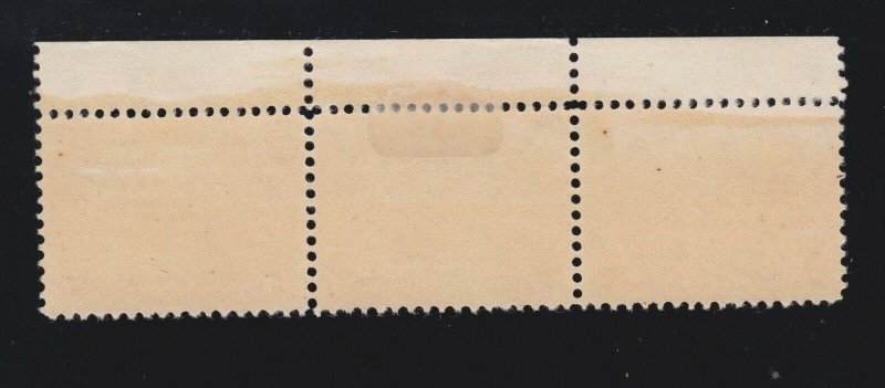 US 329 2c Jamestown Exposition Mint Top Plt #3517 Strip of 3 F-VF OG H SCV $105