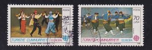 Turkey   2178-2179  used  1981  Europa   folk dances