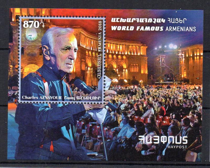 ARMENIA - 2018 - CHARLES AZNAVOUR - WORLD FAMOUS ARMENIANS - SINGER -