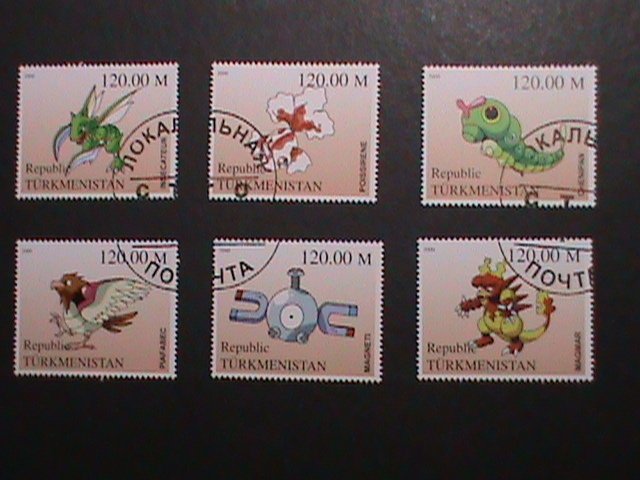 TURKMENISTAN -2000 LOVELY FAMPOUS POKEMON CTO FANCY POSTAL CANCEL VERY FINE