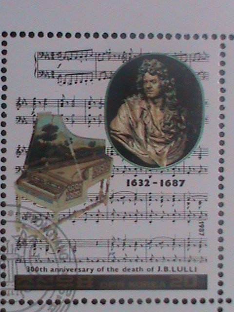 ​KOREA-1987-SC# 2623-FAMOUS COMPOSERS,DEATH ANNIVERSARY-CTO- SHEET-VF-LAST ONE