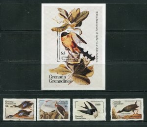 Grenada & Grenadines 637-341 James Audubon, Birds Stamp Set MNH 1985