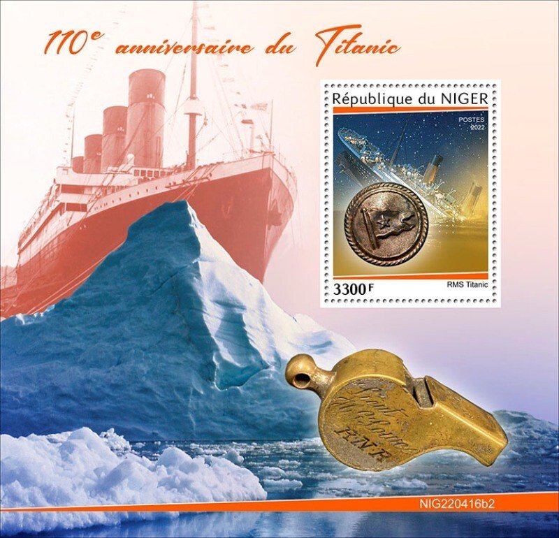 Niger - 2022 RMS Titanic Anniversary - Stamp Souvenir Sheet - NIG220416b2