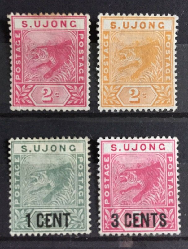 MALAYA SUNGEI UJONG 1891-94 Leaping Tiger 4V Mint SG#50/51/53/54 M3991