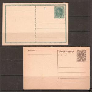 Austria Mi P236a, P246 unused 1918-1921 Postal Reply Double Cards VF