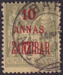 French Offices Zanzibar 1896 Sc 26a used carmine overprint