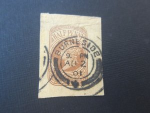 GB QV Postal Stationery Cutdown  Stock#19133