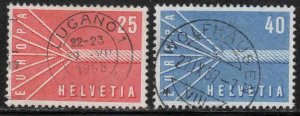 Switzerland #363-64 ~ Cplt Set of 2 ~ Europa ~ Used  (1957)