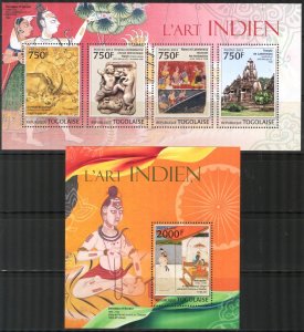 Togo 2013 Art Paintings of India Sheet + S/S MNH