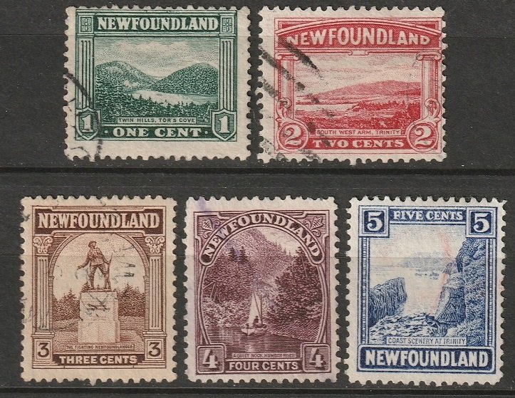 Newfoundland 1923 Sc 131-5 partial set used