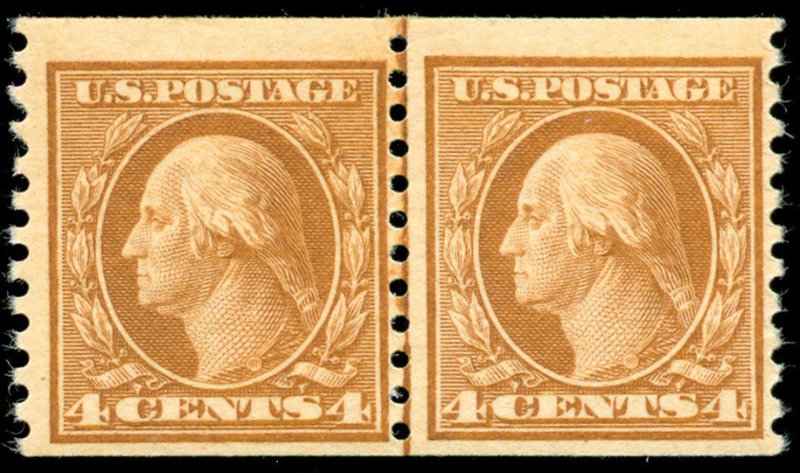 momen: US Stamps #495 Coil LINE PAIR Mint OG NH VF POST OFFICE FRESH