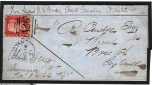 GB Used Abroad GIBRALTAR Cover Signed Canada *CRIMEAN WAR VC* 1861 MILITARY 5k