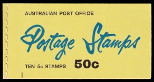 Australia Scott 399a Complete Booklet w/2 Panes, 10 Stamps (1967) Mint NH F-VF M