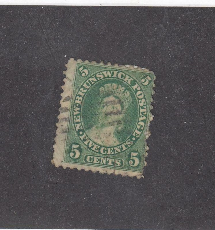 NEW BRUNSWICK (MK3940) # 8 F-USED 5cts QUEEN VICTORIA /MAY 1860 /YELLOW GREEN