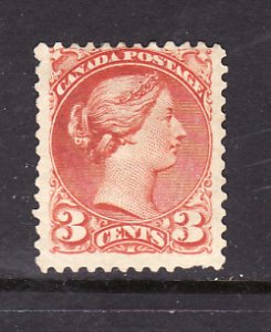 Canada-Sc#37- Unused hinge 3c orange red Small Queen QV-og-1873-cdn1117c-