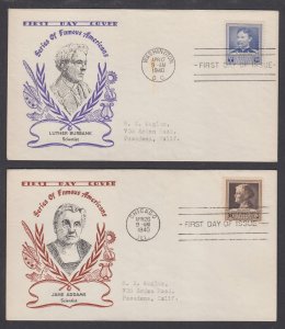 US Planty 877-888-15A FDC. 1940 Famous American Scientists, 2 Holland cachets