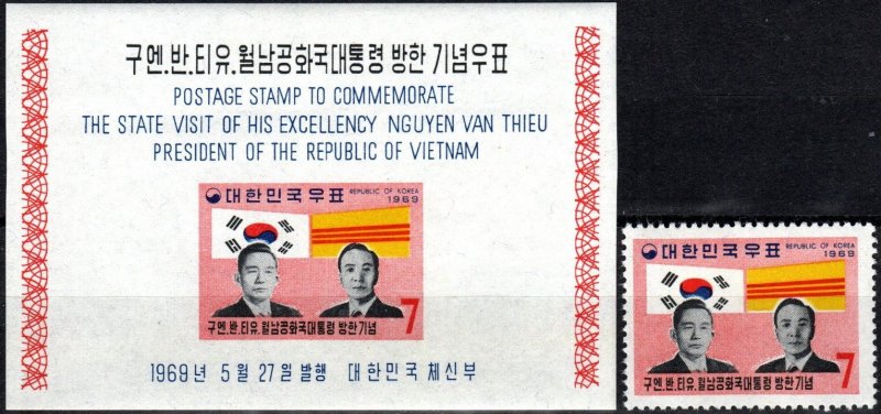 Korea #656, 656a  MNH CV $10.75 (X7576)