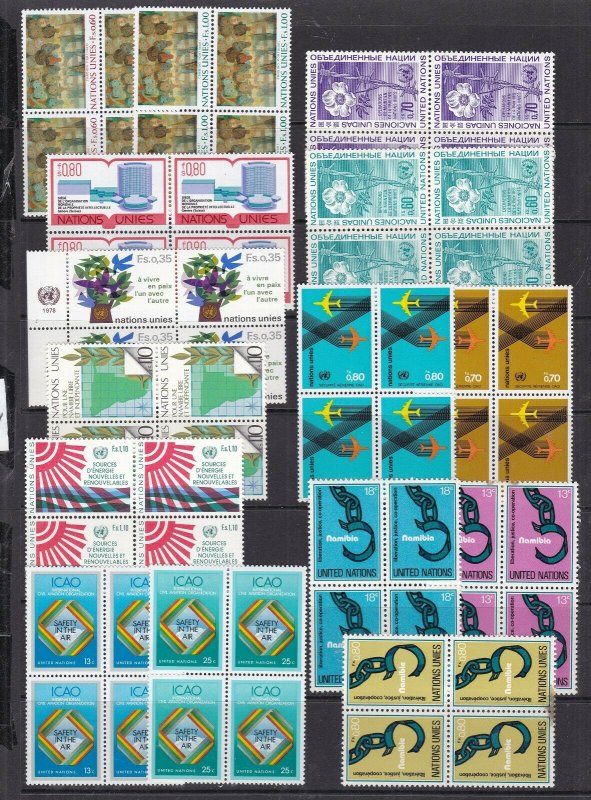 UNITED NATIONS (  SWISS) ^^^^x15MNH   in BLOCKS  collection  $$@ la133unswiss