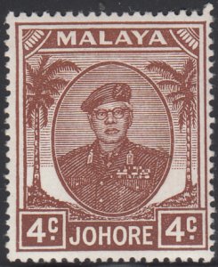 Malaya  Johore 1949-55 MH Sc 133 4c Sultan Ibrahim