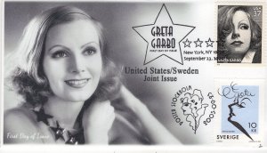 AO-3943-5, 2005,  Greta Garbo, First Day Cover, Pictorial  Postmark, Joint Issue