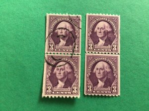 U. S. 1932  Washington mounted mint & used guide line coil  stamps A12442