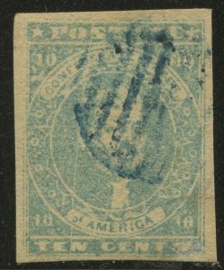 Confederate States 2e Stone Y Used Stamp with Dramatic Plate Scratch BX5211