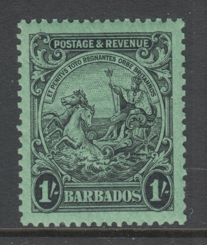 Barbados Sc 175a MNH. 1932 1sh black on emerald Seal of the Colony, fresh, XF