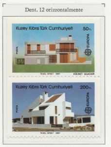 TURKISH CYPRUS EUROPE CEPT 1987 HORIZ. PERF. MNH** A28P21F28008-