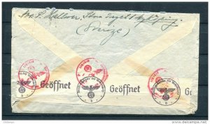 Sweden 1942 Cover Double Censored Horizontal pair