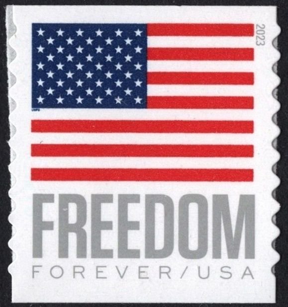 SC#5788 (Forever) Freedom U.S. Flag Coil Single: APU (2023) SA